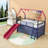 Twin Metal House Loft Bed With Slide And Playful Accessories-193863688