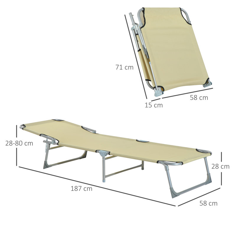 Kinnard 187cm Long Reclining Single Chaise, Beige