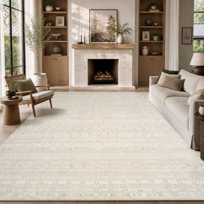 Tapis antidérapant à motif géométrique délavé Modern
