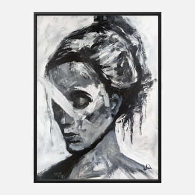 Abstract Girl II On Giclee Canvas Hand Embellished Art
