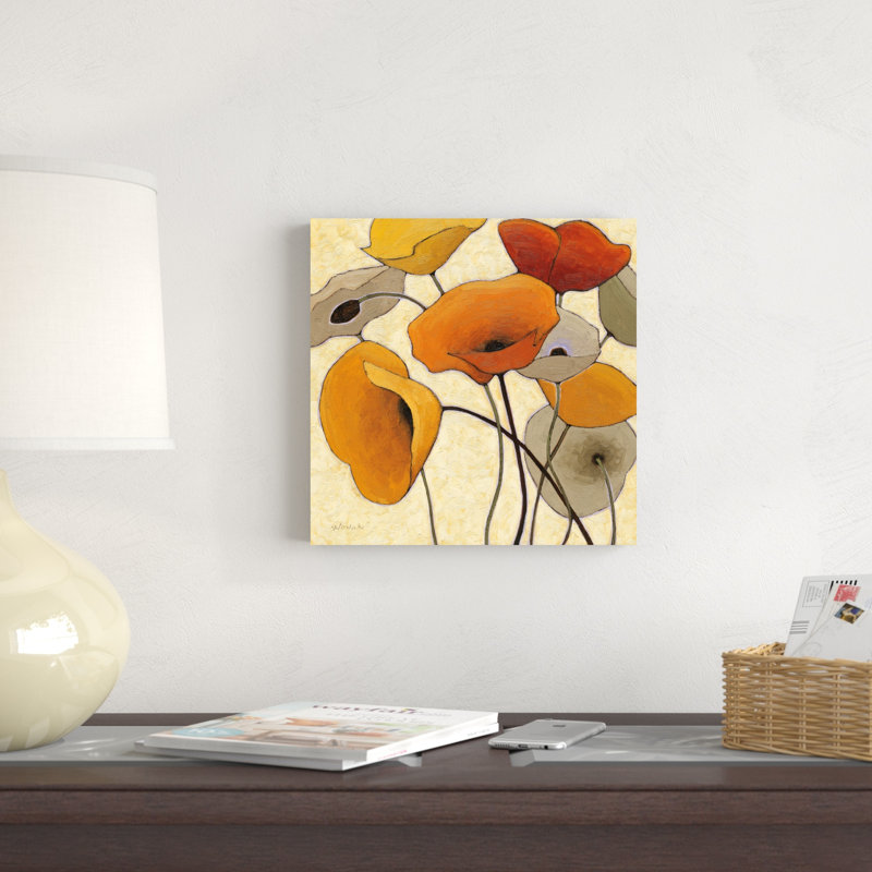 Citrouilles coquelicots III, H 12 po x l 12 po x P 1,25 po