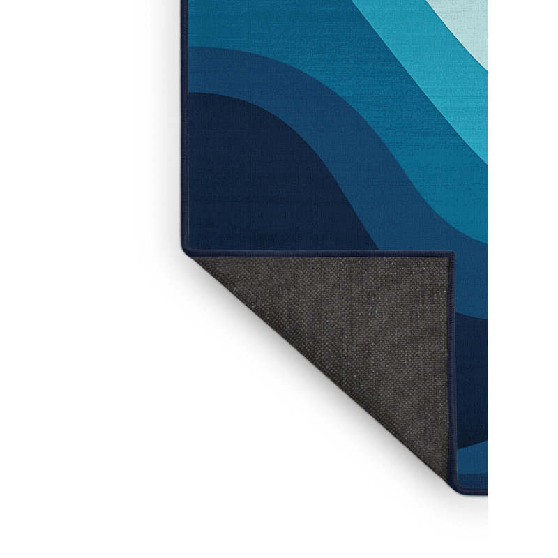 Tapis bleu moelleux moelleux et moelleux à plateforme de plongeon Erasmos, 7 x 9