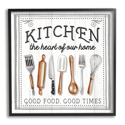 bb-002-Framed Kitchen Good Food and Times by Elizabeth Tyndall Single Picture Frame Print on Canvas