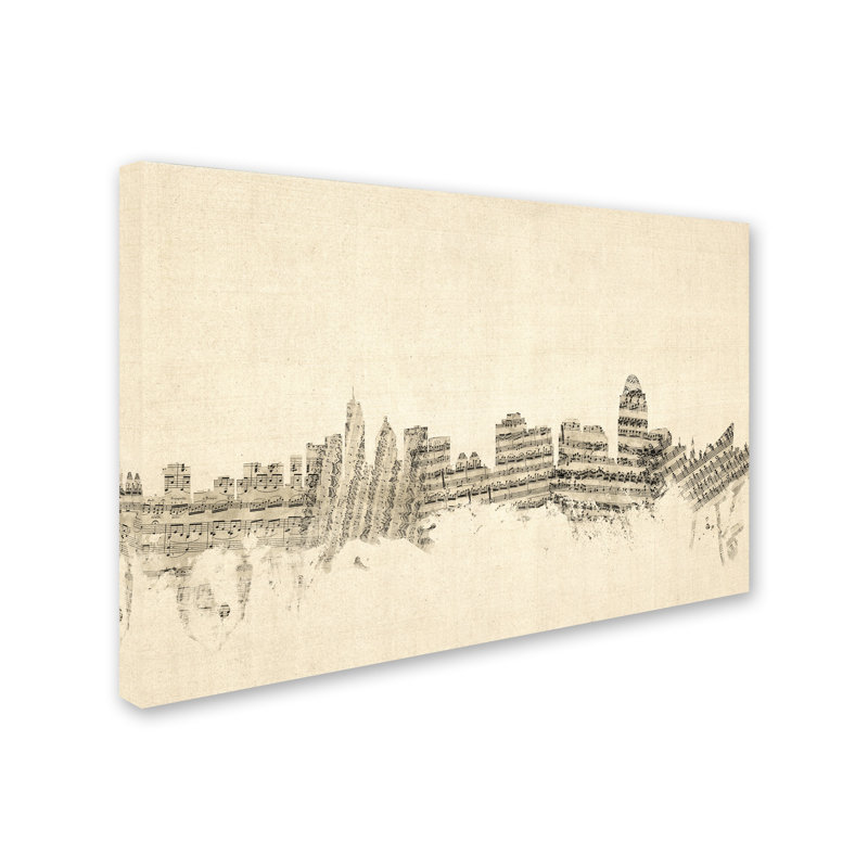 « cincinnati ohio, feuille de l’ohio », impression sur toile tendue, H 16 po x l 24 po x P 2 po
