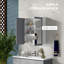 Armoire à pharmacie avec miroir Kleankin, armoire de salle de bain murale avec miroir 27 po x 30 po, armoire de salle de bain murale avec rangement, portes doubles et 2 tablettes réglables, blanc