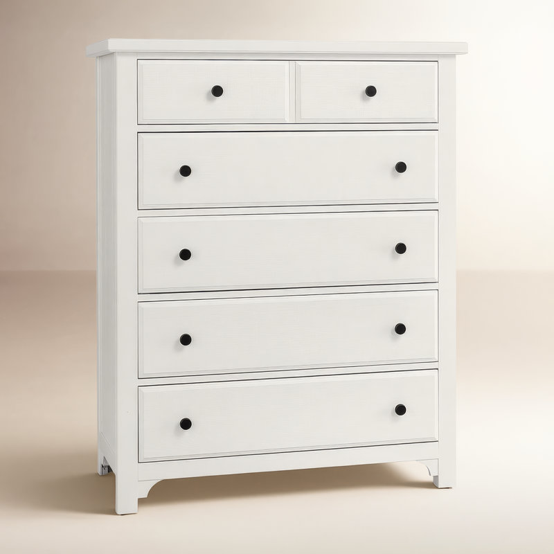 Dragomir 5 Drawer 42" W Chest, Blanc doux