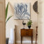 «Indigo Floral on Linen I» par Maja, reproduction d'art sur toile tendue-353681498