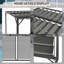 3 X 2.8m Metal Pergola With Retractable Pu Coated 180gsm Polyester Canopy, Drainage Grommet Holes, 16 Ground Stakes Included, Outdoor Garden Patio Gazebo, Grey