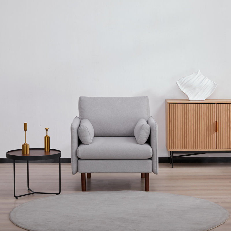 Fauteuil Reachel, Polyester gris