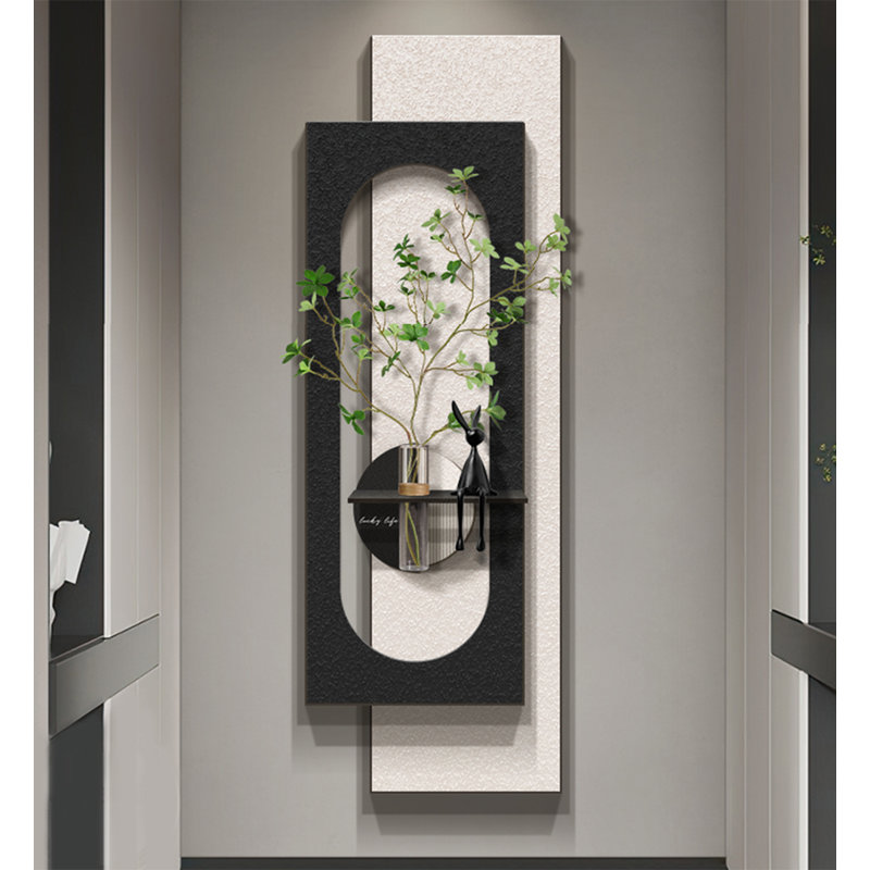 Décoration murale en grès crème avec lapin et verdure pour le hall d'entrée et le couloir