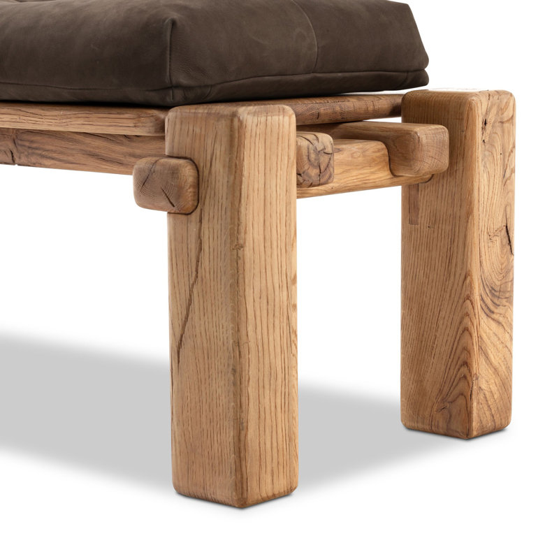 Marcia Leather Bench, Natural