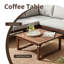 Ensemble de canapé modulaire d'extérieur en L en bois massif avec table basse