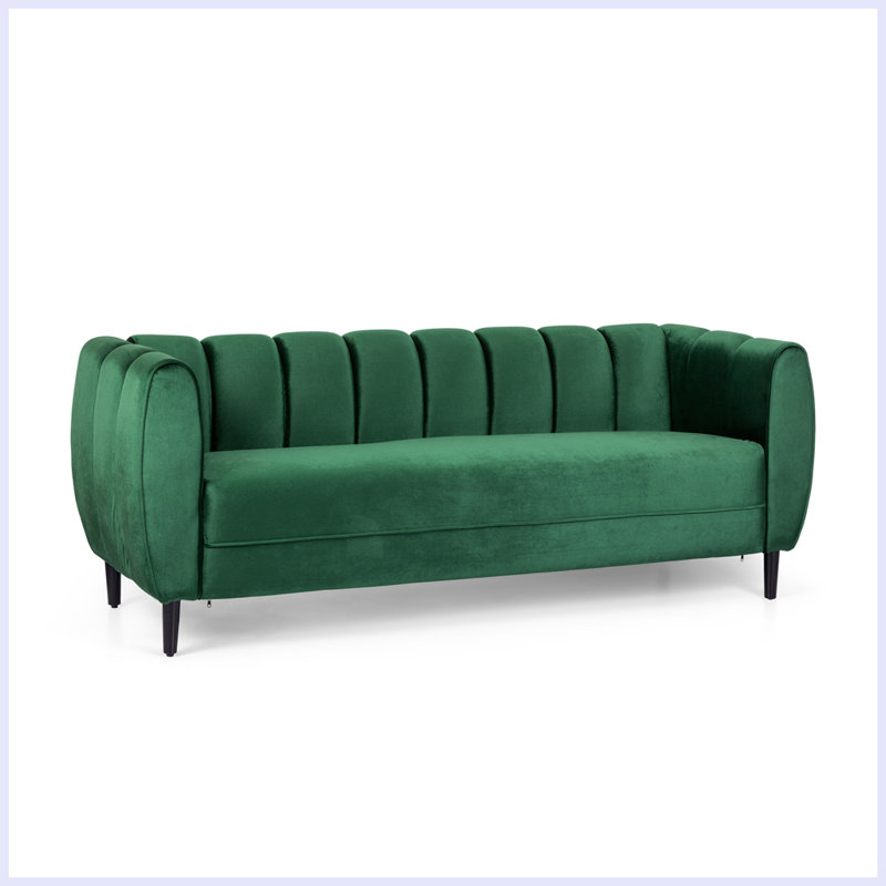 83.25'' Upholstered Sofa, Emerald