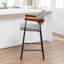 Tabouret de comptoir rembourré avec accoudoirs Devane-123161713