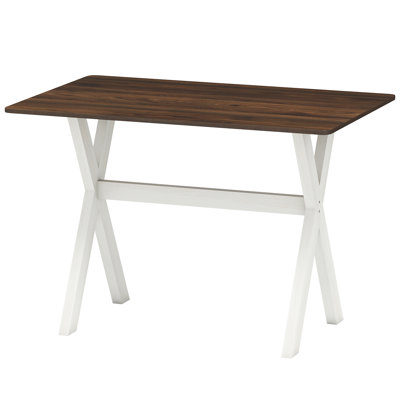  Dining Table w/ X-shaped Frame Wood Grain Texture Tabletop Accent Side Table