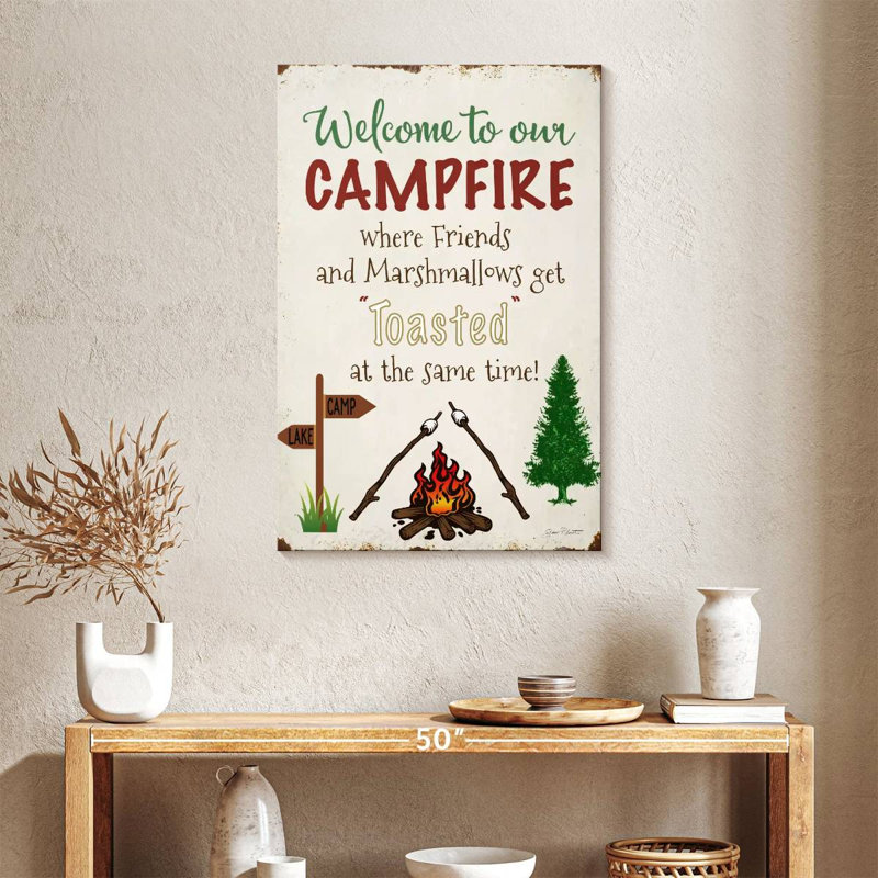 Welcome To Our Campfire Wall Sign, 36" H x 24" W