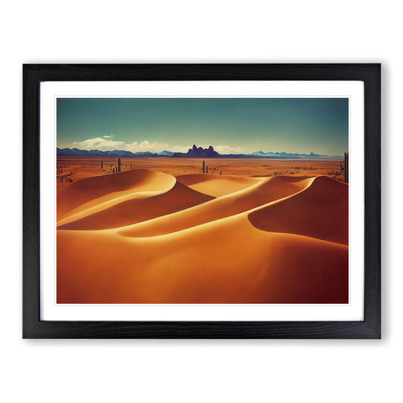 Dignified Desert - Single Picture Frame Print, 46cm H x 64cm W, Black