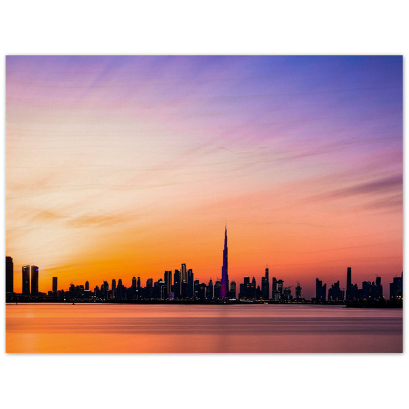Dubai Skyline Print - Cityscape Wall Art - Modern Dubai Skyline Canvas Poster - Burj Khalifa Urban Architecture Artwork - Travel Landmark Decor - Night City Lights Wall Hanging - Modern Home Decoration Art Print
