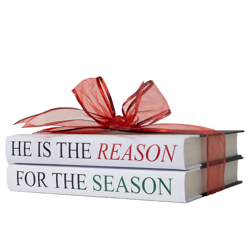 Decorative Books - Quote Book Stack - "The Reason, Christmas"