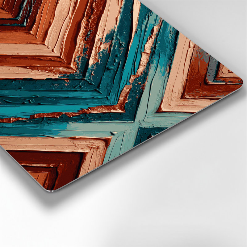 Art mural en métal à motif de chevrons du sud-ouest 219, H 96 po x l 120 po x P 0,05 po