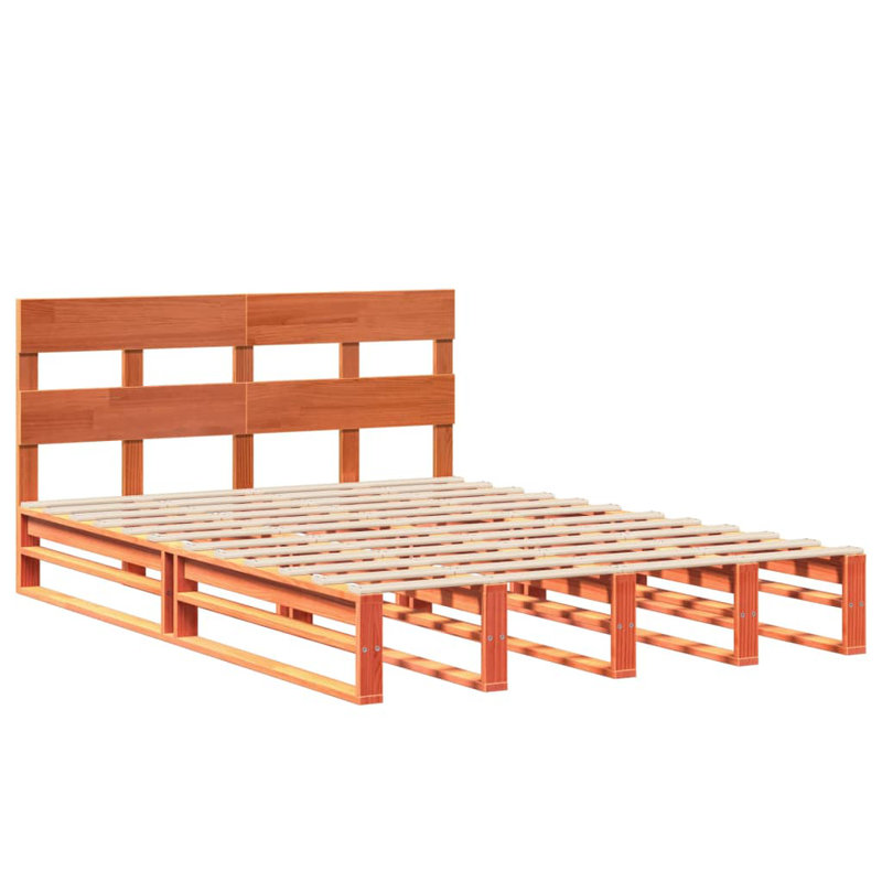 Bed, European Double (140 x 200 cm), Wax Brown