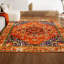 Tapis orange / bleu Dercyn-241034094