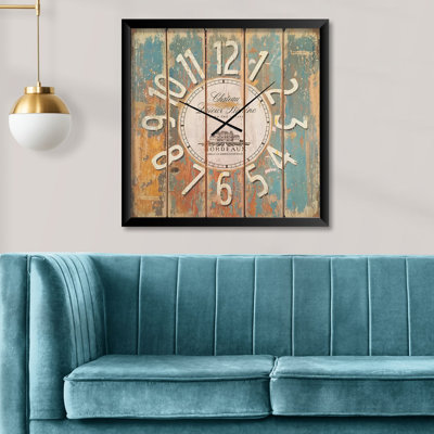 Elegant Decorative Wall Clock, 17.7 x 17.7 inches | 100% MDF with 100% Polystyrene Frame, Thickness: 0.8 inches | UV Printed Design, Perfect for Home Decor & Modern Interiors, Stylish & Functional Timepiece
