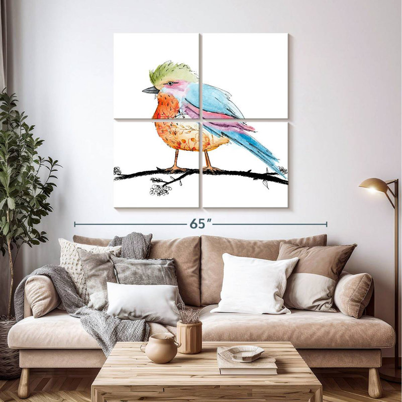 Brampt floral, oiseau brillant I