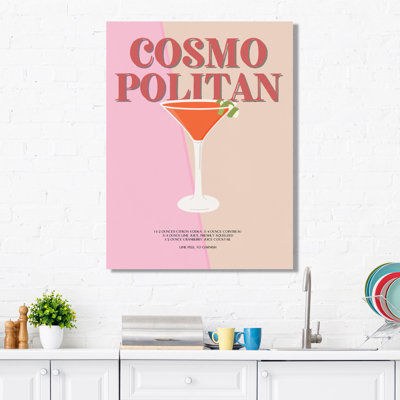 Mid-Century Cosmopolitan Cocktail Lime Wedge I - Décoration murale cocktails