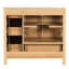 Meuble-lavabo 36 po avec structure en bois massif, 4 tiroirs et portes à fermeture en douceur pour une salle de bain confortable et organisée de 36 po, avec poignées dorées, tablette réglable, design élégant