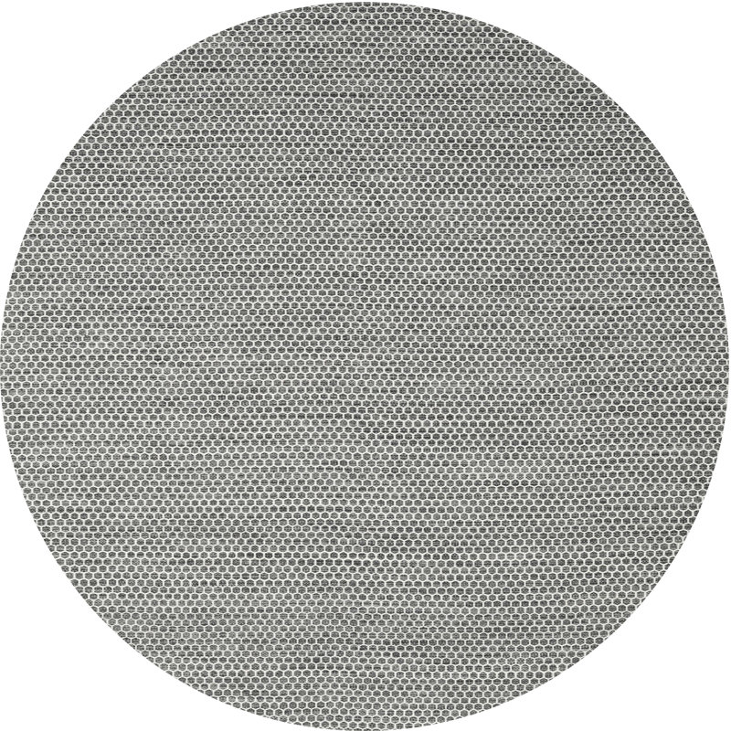 Tapis gris/zone noire contemporaine Hunley, Rond 5 pi