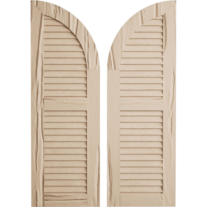 Timberthane deux persiennes égales avec volets en faux bois à dessus en arche (par paire), 40", 18"