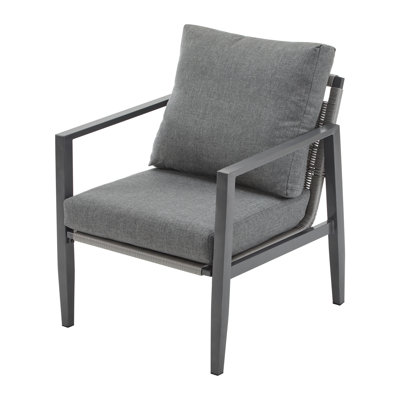 Chaise longue grise en aluminium avec coussins de poignet ergonomiques