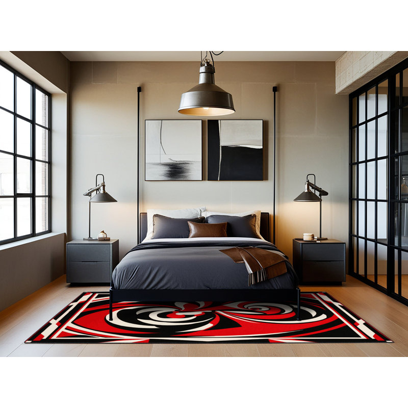 Ember Pulse Rug, Square 4'
