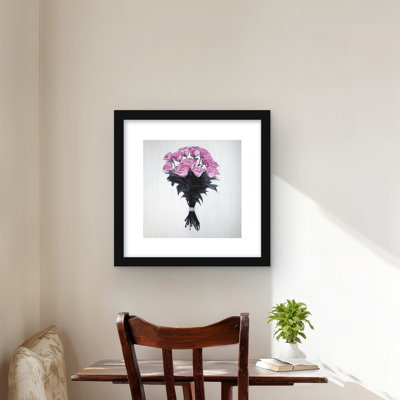 Bouquet de roses - chambre à coucher romantique, reproduction encadrée pour la décoration