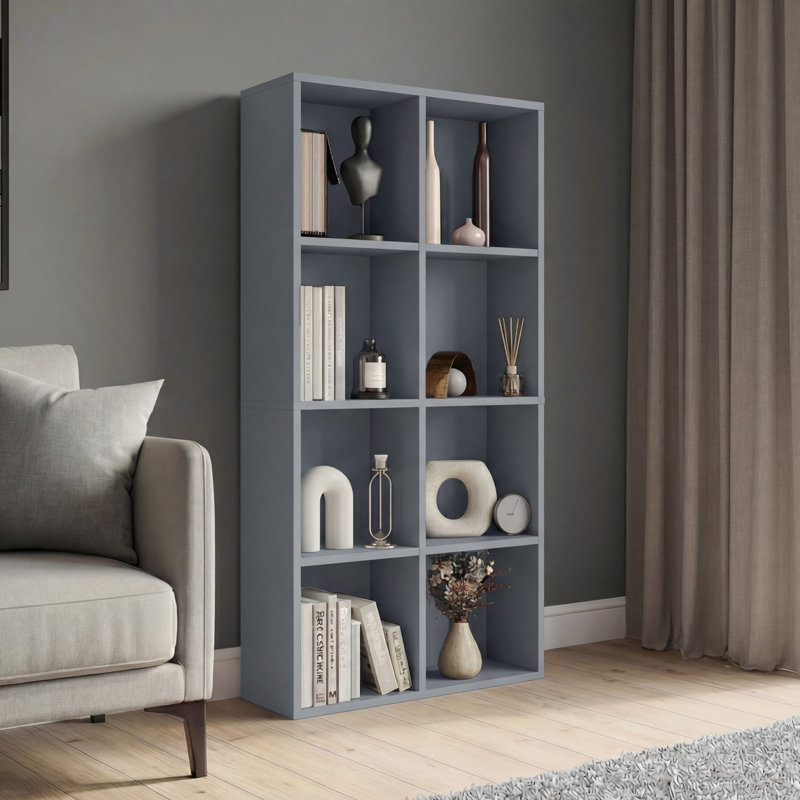 Cube Storage Unit With Open Shelving Modern Multi-Purpose Storage Organiser for Living Room Bedroom & Office, Grey