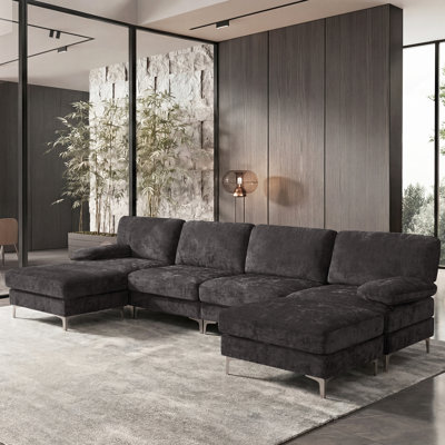 Tennielle 123.62" W 6-Seater U-Shaped Modular Sectional