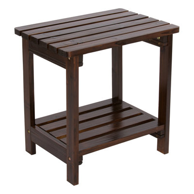 Casner Rectangular Cedar Outdoor Side Table , 14'' in. W 20'' in. D