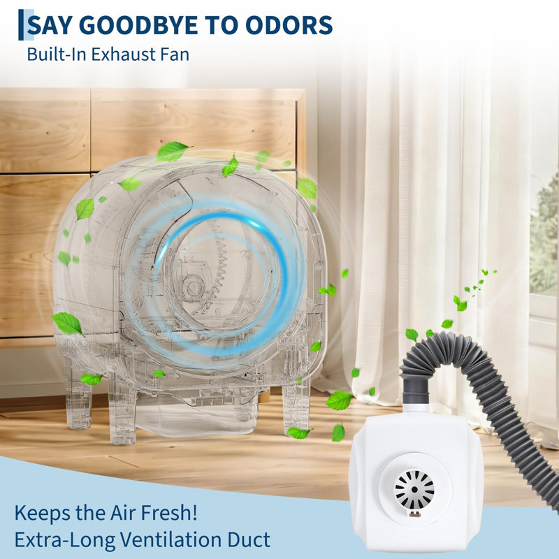 Automatic Self-Cleaning Cat Litter Box with App Control, Smart Odor Control & Safety Sensors