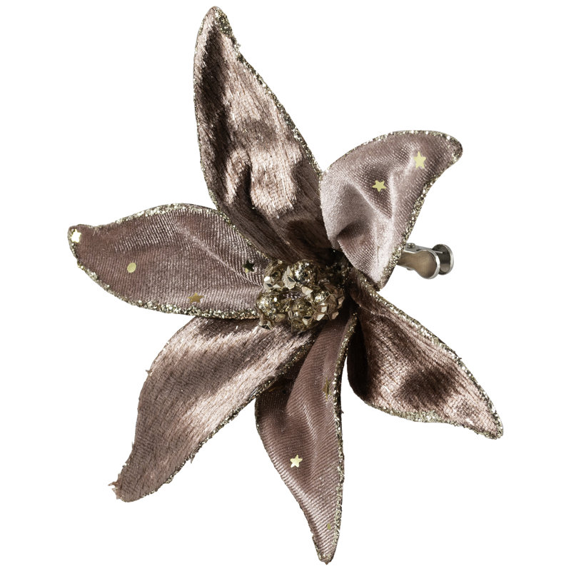 Glittered Flower Christmas Clip-On Ornament - 6"