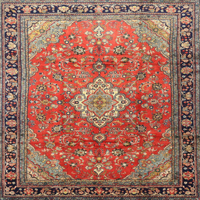 Tapis décoratif rouge à motif oriental Rihanna