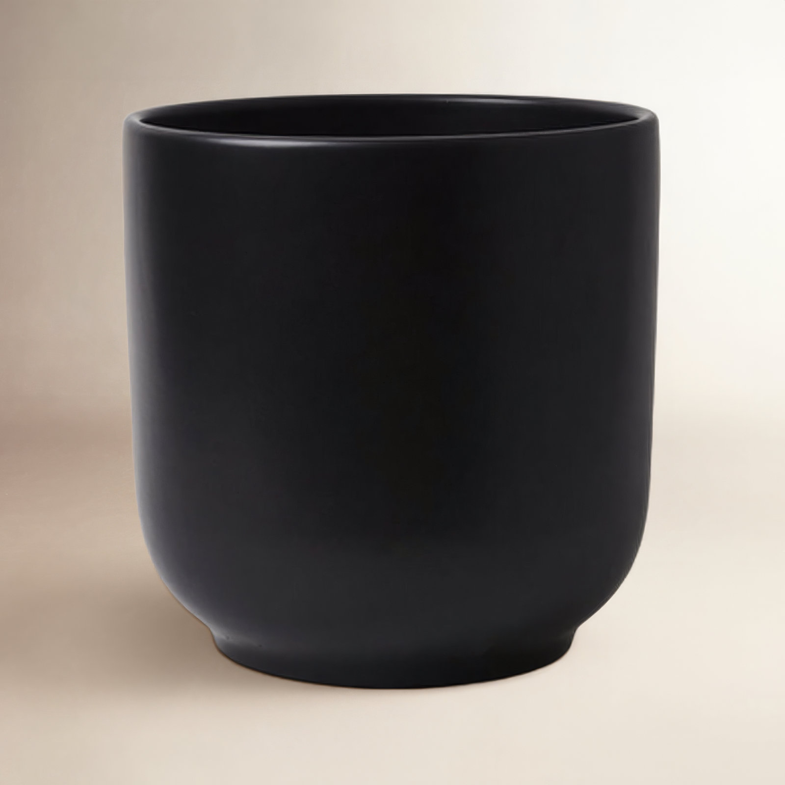 Handmade Ceramic Pot Planter, Black, 11.25" H x 11.75" W x 11.75" D