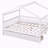 Full Size Wooden House Bed with Two Drawers, White-1262481025