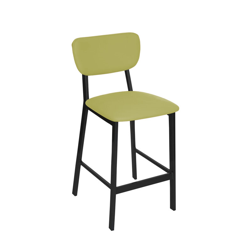 Tabouret Hamilton, siège et dossier en vinyle Tandoori de qualité 3 - structure en acier, Noir, 1, Vert