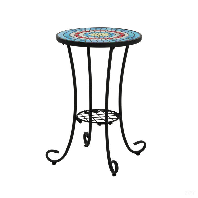 Patio Side Table With Shelf