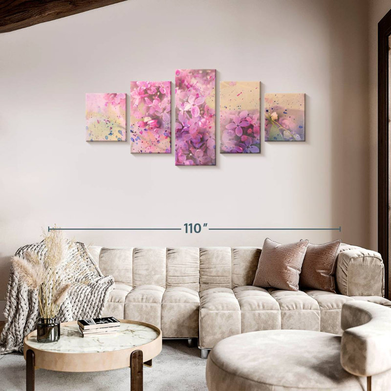 Fleurs de lilas, H 36 po x l 80 po