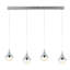Luminaire suspendu linéaire intégré en fer / acrylique à 4 lumières de 47 po de style Mid-Century moderne Wyer Teardrop, chrome / blanc
