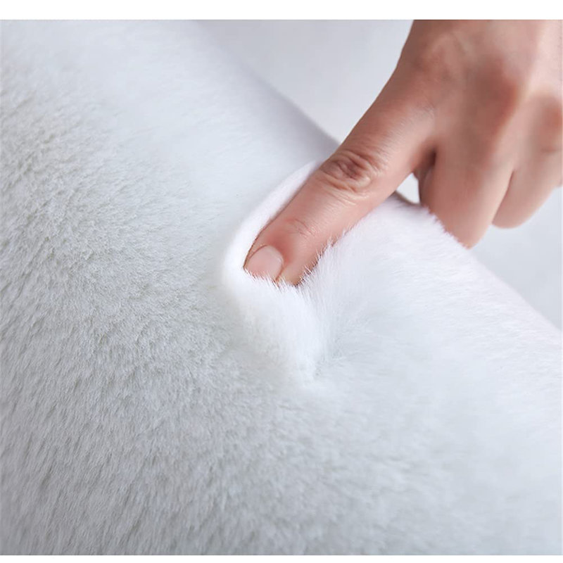 Perlena Faux Fur Washable Indoor Rug, Rectangle 3' x 5'