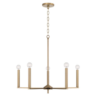 Lustre linéaire moderne de style bougie à 5 lumières Ivanya
