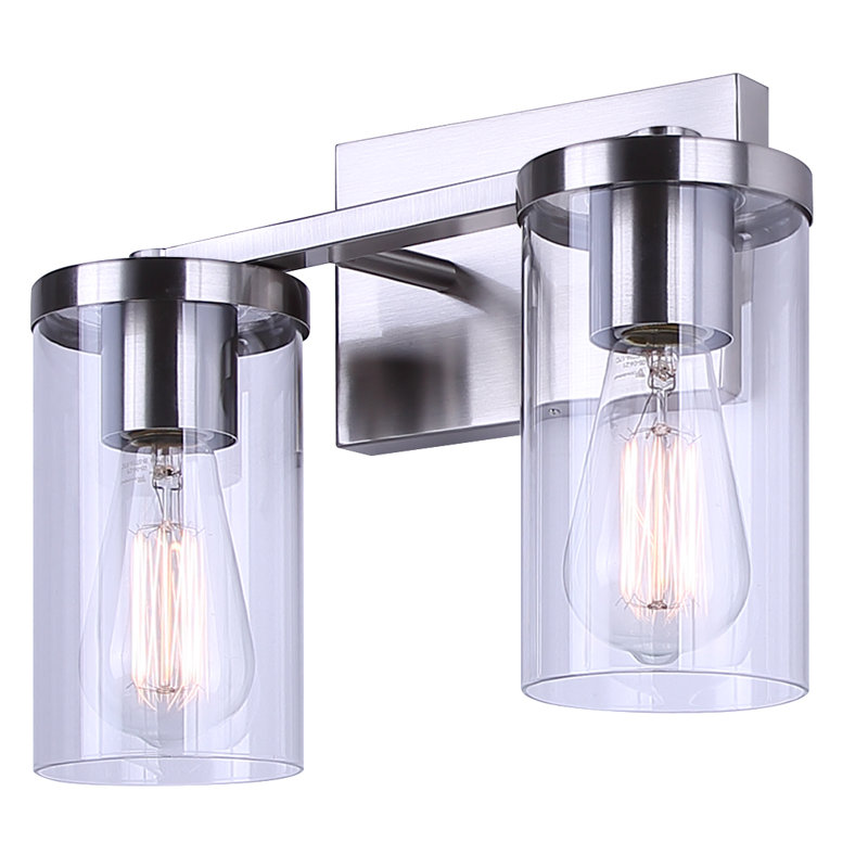 Éclairage pour salle de bain 2 lumières Britton, finition nickel brossé, Nickel brossé, Deux lumières